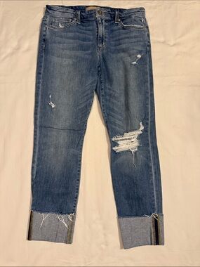 Joe's Jeans Faded Blue Denim with Brass-Tone Button